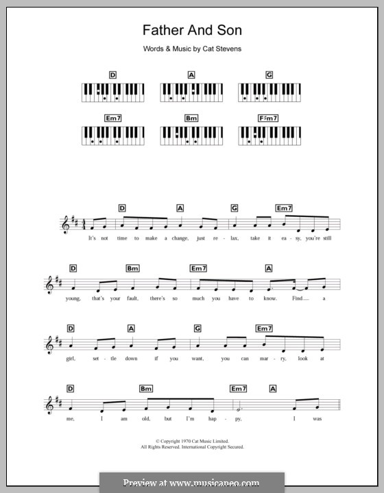 Father and Son (Boyzone): Für Keyboard by Cat Stevens