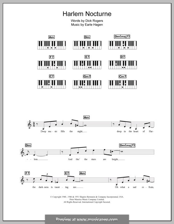 Harlem Nocturne (Duke Ellington): Für Keyboard by Earle Hagen