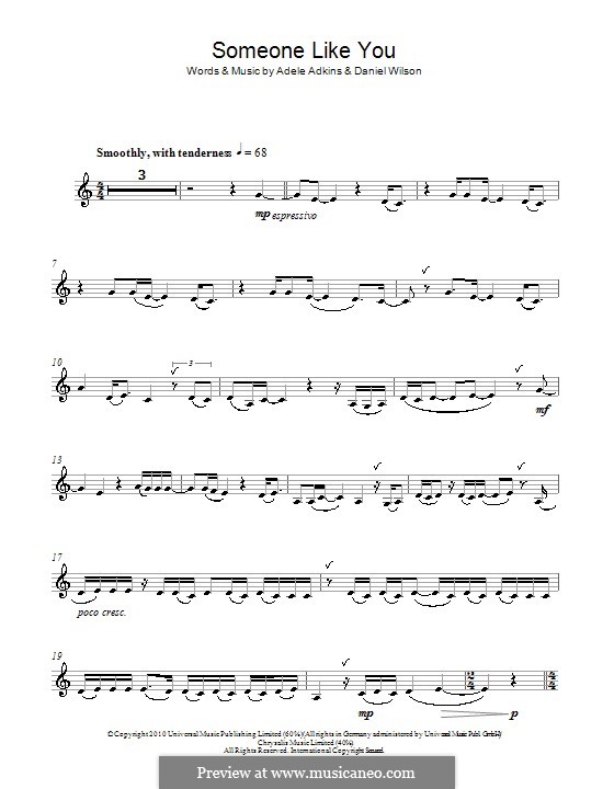 Someone Like You: Für Klarinette by Adele, Daniel Wilson