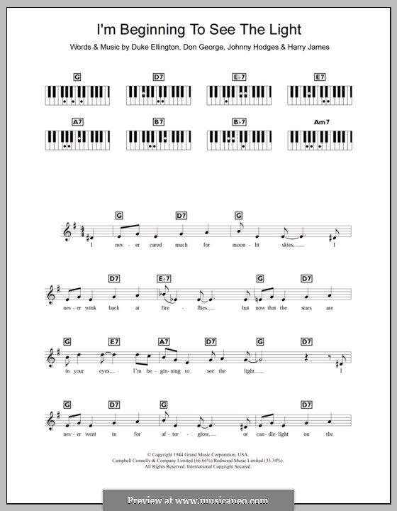 I'm Beginning to See the Light: Für Keyboard by John Hodges, Don George, Duke Ellington, Harry James