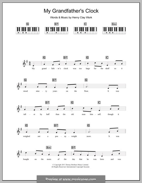 Grandfather's Clock: Für Keyboard by Henry Clay Work