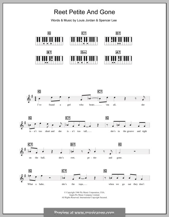 Reet Petite and Gone: Für Keyboard by Louis Jordan, Spencer Lee