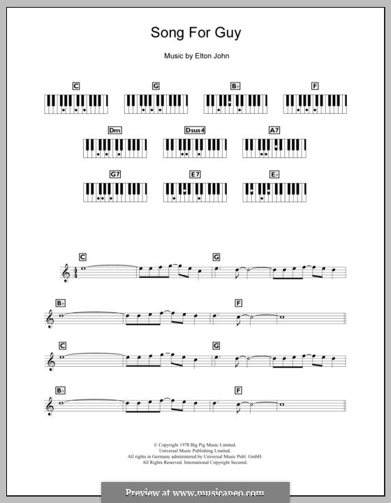 Song for Guy: Für Keyboard by Elton John