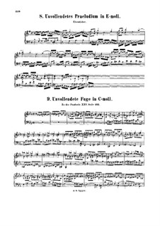 Unvollendetes Präludium in e-moll und Unvollendete Fuge in c-moll: Unvollendetes Präludium in e-moll und Unvollendete Fuge in c-moll by Johann Sebastian Bach