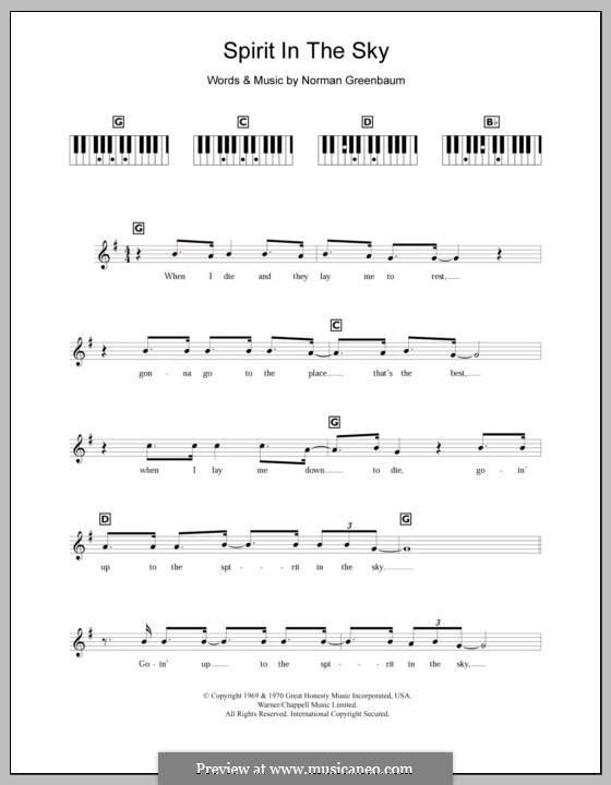 Spirit in the Sky: Für Keyboard by Norman Greenbaum