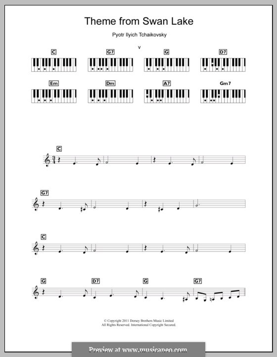 Nr.14 Scène: Arrangement for keyboard (Theme) by Pjotr Tschaikowski