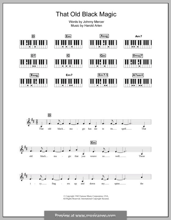 That Old Black Magic (from Star Spangled Rhythm): Für Keyboard by Harold Arlen