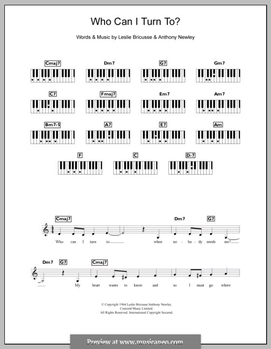 Who Can I Turn To?: Für Keyboard by Anthony Newley, Leslie Bricusse