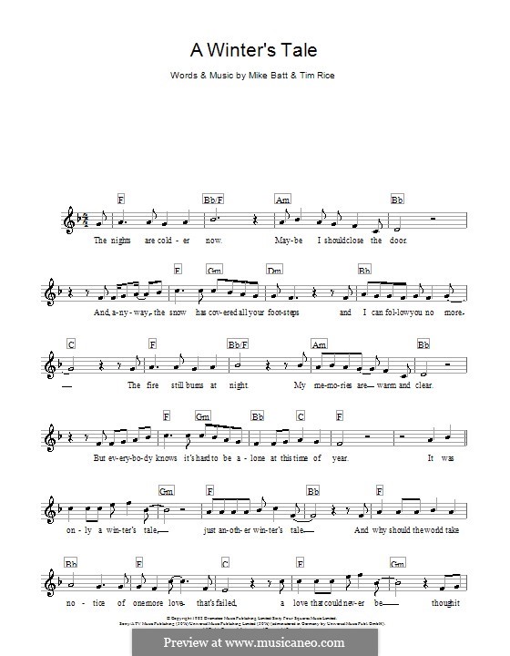 A Winter's Tale (David Essex): Für Keyboard by Mike Batt