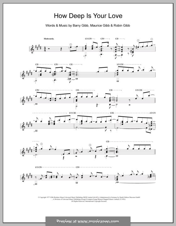 How Deep Is Your Love (The Bee Gees): Für Gitarre by Barry Gibb, Maurice Gibb, Robin Gibb