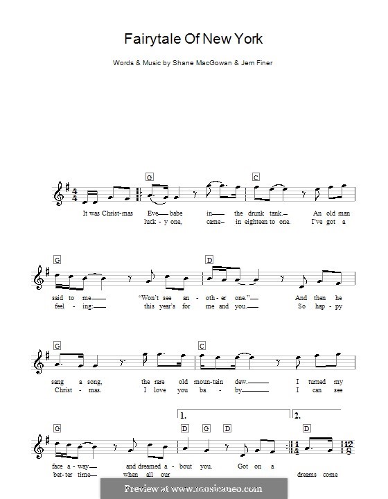 Fairytale of New York (The Pogues & Kirsty MacColl): Für Keyboard by Jem Finer, Shane MacGowan