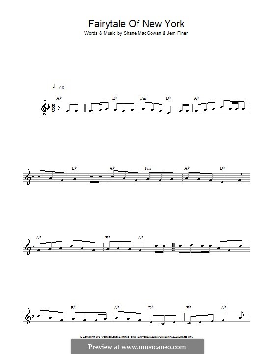 Fairytale of New York (The Pogues & Kirsty MacColl): Für Altsaxophon by Jem Finer, Shane MacGowan