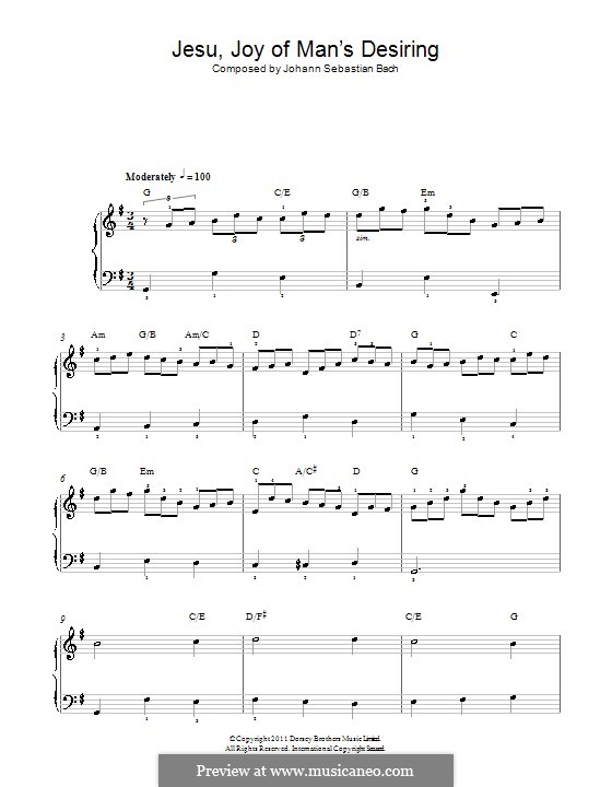 Wohl mir, dass ich Jesum habe, für Klavier (Herz und Mund und Tat und Leben, BWV 147) von J.S