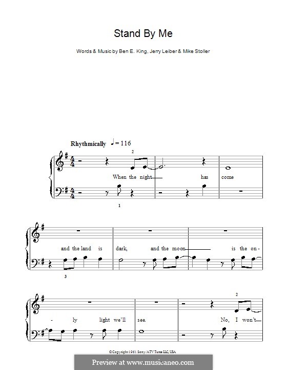 Stand By Me, for Piano von B.E. King, J. Leiber, M. Stoller auf MusicaNeo