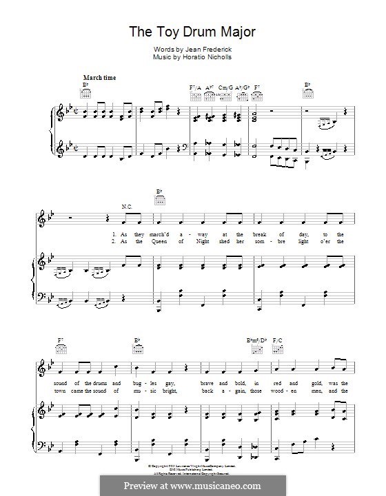 The Toy Drum Major: Für Stimme und Klavier (oder Gitarre) by Horatio Nicholls