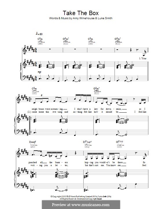 Take the Box: Für Stimme und Klavier (oder Gitarre) by Amy Winehouse, Luke Smith