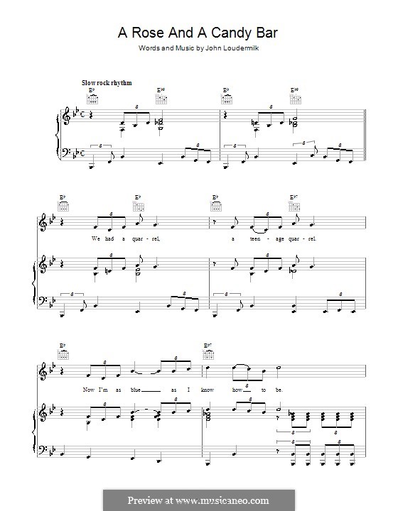 A Rose and a Candy Bar: Für Stimme und Klavier (oder Gitarre) by John D. Loudermilk