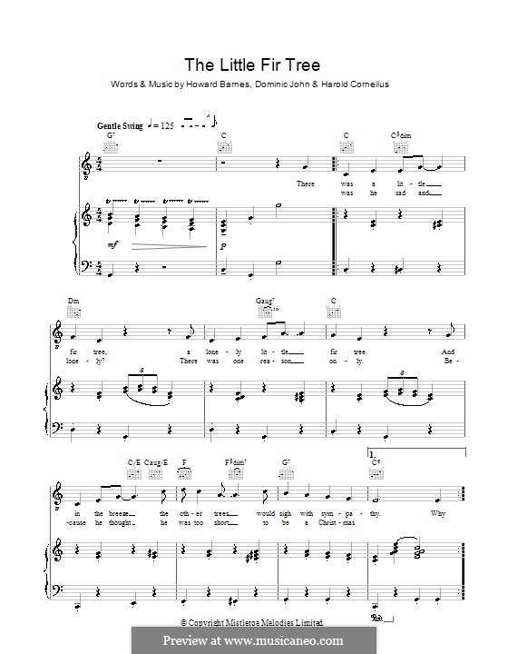 The Little Fir Tree (Archie Andrews): Für Stimme und Klavier (oder Gitarre) by Dominic John, Harold Cornelius, Howard Barnes