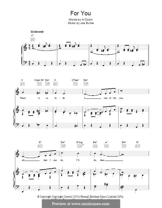 For You: Für Stimme und Klavier (oder Gitarre) by Joe Burke