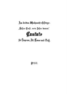 Süsser Trost, mein Jesus kömmt, BWV 151: Vollpartitur by Johann Sebastian Bach