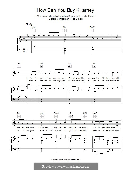 How Can You Buy Killarney: Für Stimme und Klavier (oder Gitarre) by Freddie Grant, Gerald Morrison, Hamilton Kennedy, Ted Steels
