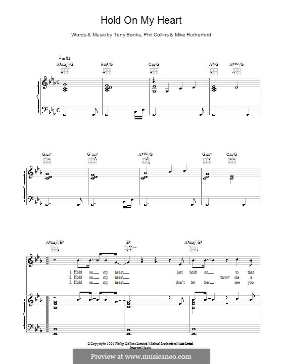 Hold On My Heart Genesis Von T Banks M Rutherford P Collins Auf Musicaneo musicaneo