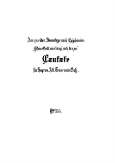 Mein Gott, wie lang, ach lange, BWV 155: Vollpartitur by Johann Sebastian Bach