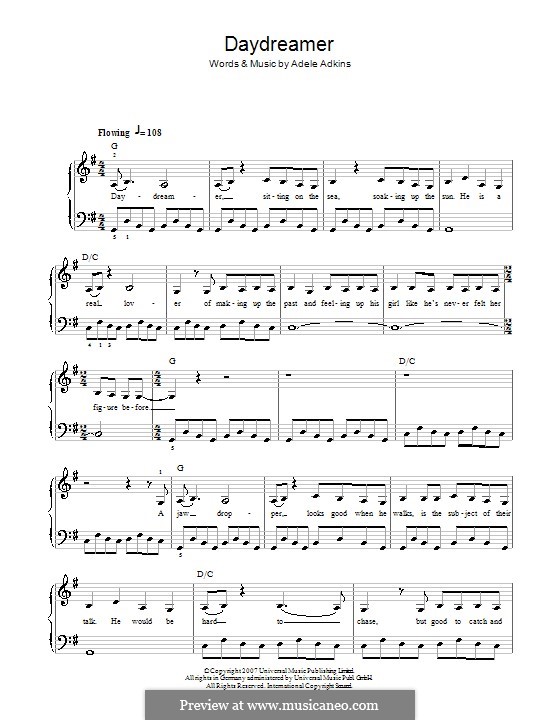 Daydreamer: Einfache Noten für Klavier by Adele