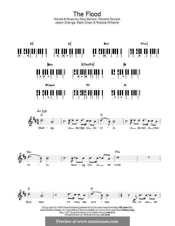 The Flood (Take That): Für Keyboard by Gary Barlow, Howard Donald, Jason Orange, Mark Owen, Robbie Williams