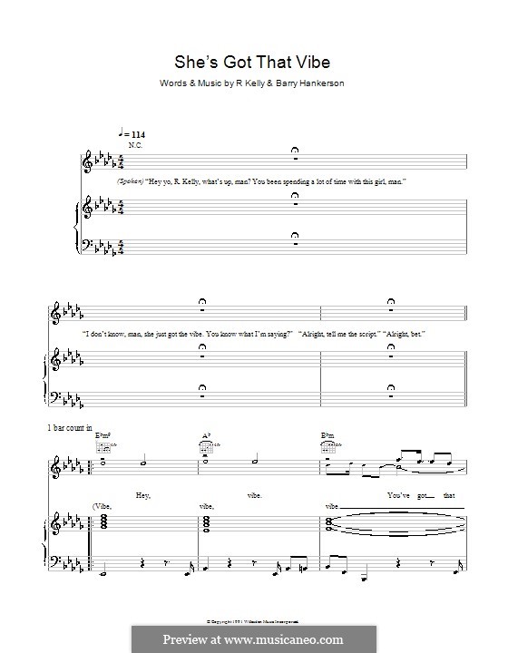 She's Got That Vibe: Für Stimme und Klavier (oder Gitarre) by Barry Hankerson, Robert Kelly