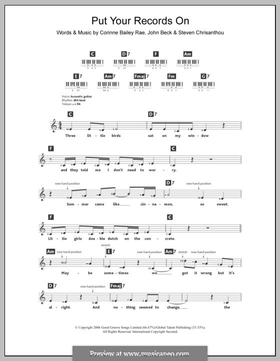Put Your Records on (Corinne Bailey Rae): Für Keyboard by John Beck, Steven Chrisanthou