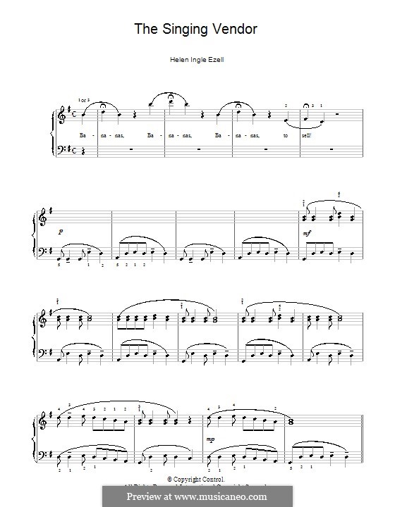 The Singing Vendor: Für Klavier by Helen Ingle Ezell