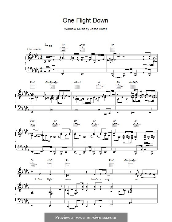 One Flight Down: Für Stimem und Klavier (oder Gitarre) by Jesse Harris