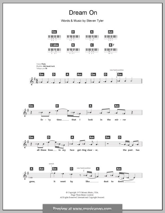 Dream On (Aerosmith): Für Keyboard by Steven Tyler