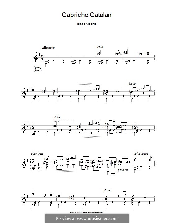 Nr.5 Capricho Catalán: Für Gitarre by Isaac Albéniz