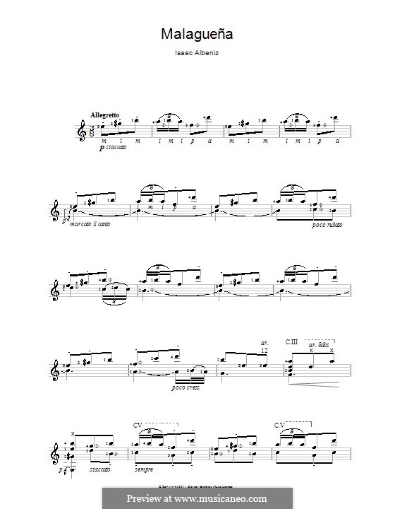Nr.3 Malagueña: Für Gitarre by Isaac Albéniz