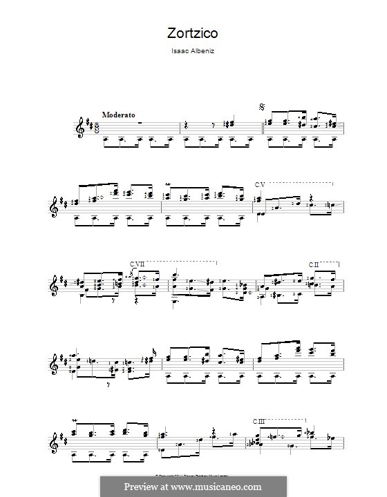 Nr.6 Zortzico: Für Gitarre by Isaac Albéniz