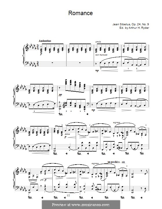 Romanze in Des-Dur, Op.24 No.9: Romanze in Des-Dur by Jean Sibelius