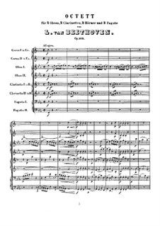 Blasoktett in Es-Dur, Op.103: Vollpartitur by Ludwig van Beethoven
