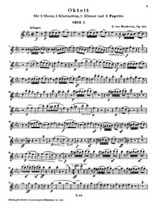 Blasoktett in Es-Dur, Op.103: Stimmen by Ludwig van Beethoven