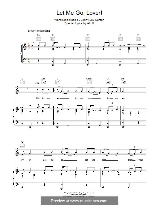 Let Me Go, Lover!: Für Stimme und Klavier (oder Gitarre) by Jenny Lou Carson