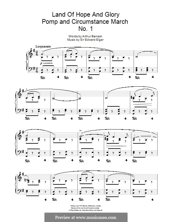 Marsch Nr.1: Trio, for piano by Edward Elgar