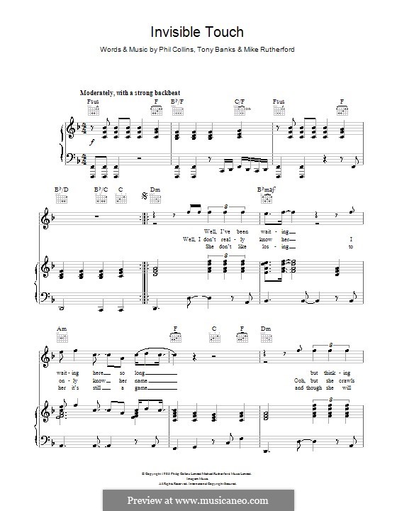 Invisible Touch (Genesis): Für Stimme und Klavier (oder Gitarre) by Tony Banks, Mike Rutherford, Phil Collins