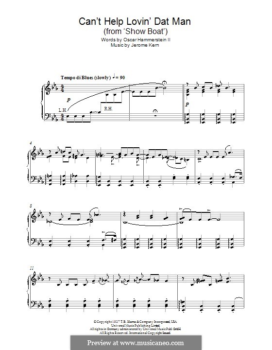 Can't Help Lovin' Dat Man (from Show Boat): Für Klavier by Jerome Kern