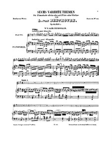 Sechs Themen und Variationen, Op.105: Für Flöte (oder Violine) und Klavier (Heft I) by Ludwig van Beethoven