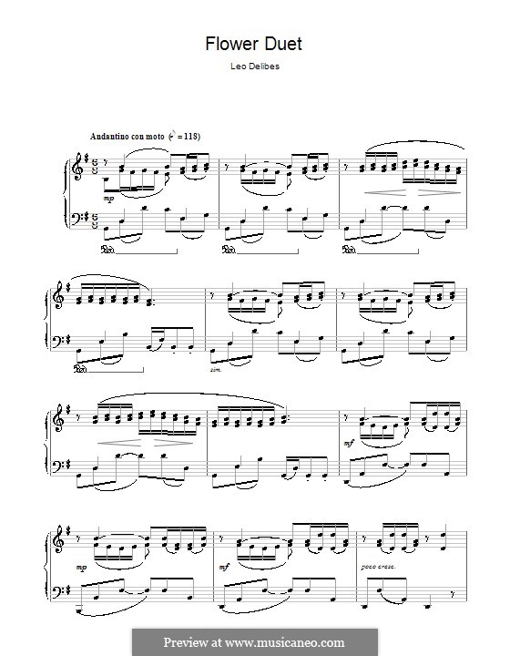Blumenduett: Für Klavier by Léo Delibes