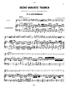 Sechs Themen und Variationen, Op.105: Für Flöte (oder Violine) und Klavier by Ludwig van Beethoven