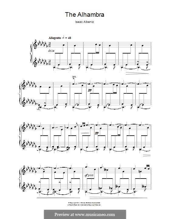 The Alhambra: Für Klavier by Isaac Albéniz