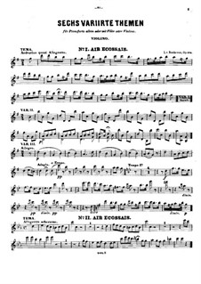 Sechs Themen und Variationen, Op.105: Violinstimme by Ludwig van Beethoven