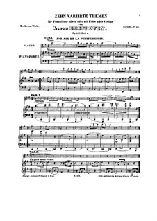 Zehn Themen und Variationen für Flöte (oder Violine) und Klavier, Op.107: Buch II by Ludwig van Beethoven